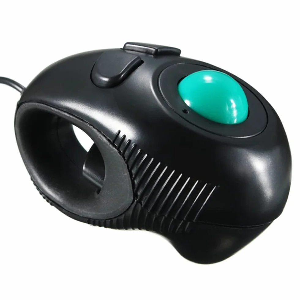 Générique Nouvelle Souris à Main pour Doigts, 4DB Mini Souris Trackball Souris Filaire Portable avec contrôle du Pouce pour Ordinateur PC Convient aux droitiers et aux gauchers