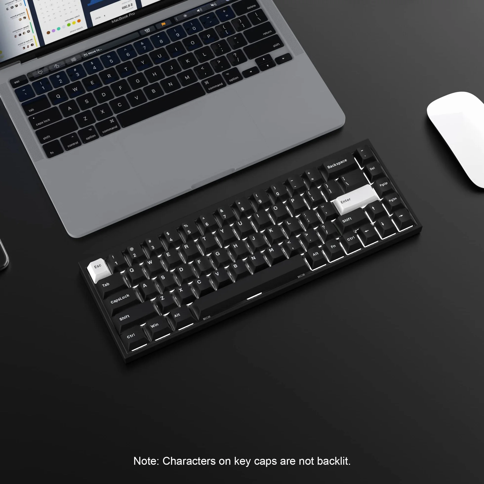 Lot de 168 touches en PBT Double Shot personnalisées, blanc sur noir, clavier mécanique avec profils Cherry pour commutateurs Cherry Gateron MX