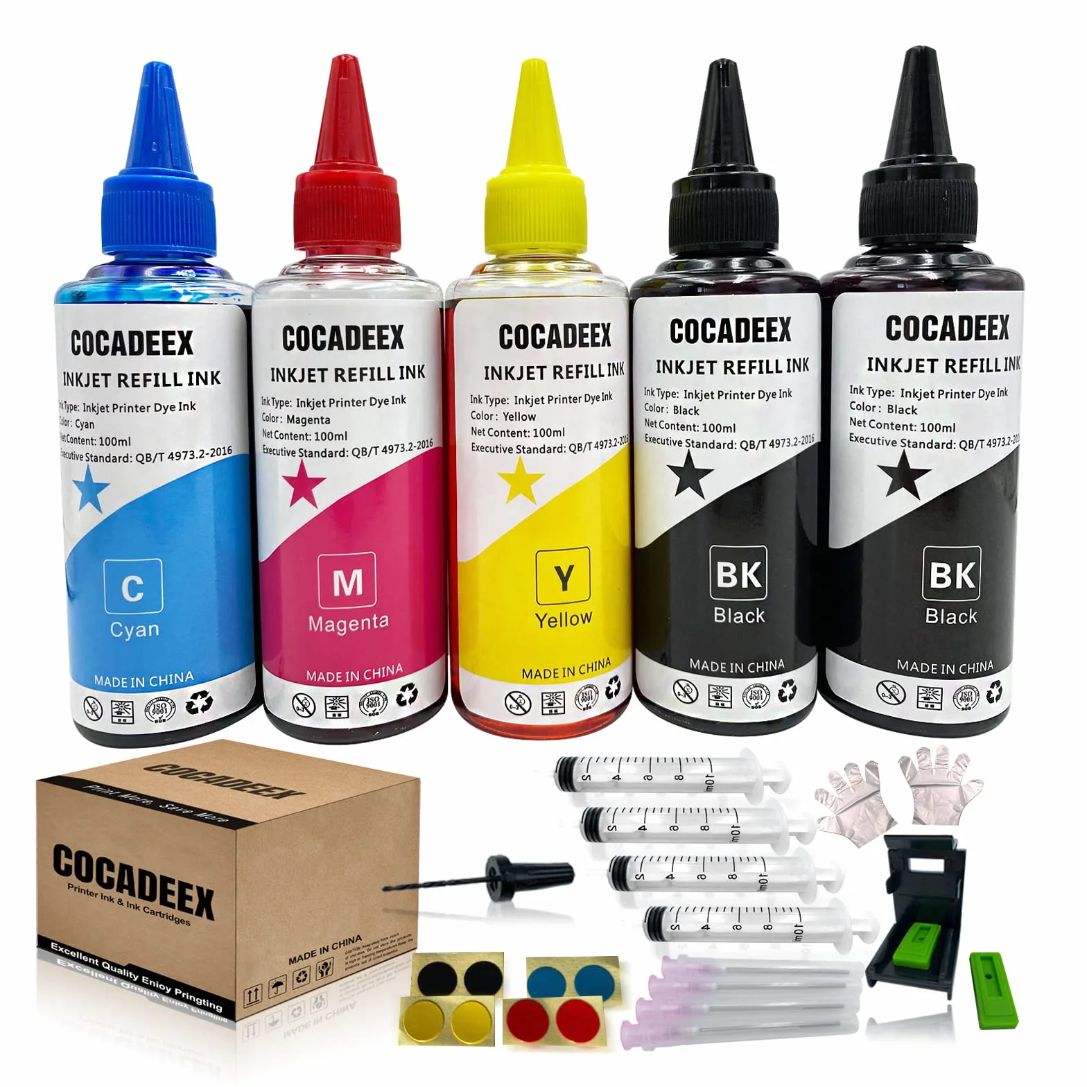 Recharge d'encre colorante compatible avec HP 304 ou 304XL, pour imprimante ENVY 5010 5020 5030 5032 5050 DeskJet 2622 2630 2632 2633 2634 3720 3730 3733 3735 3760 3762 3764 Imprimante