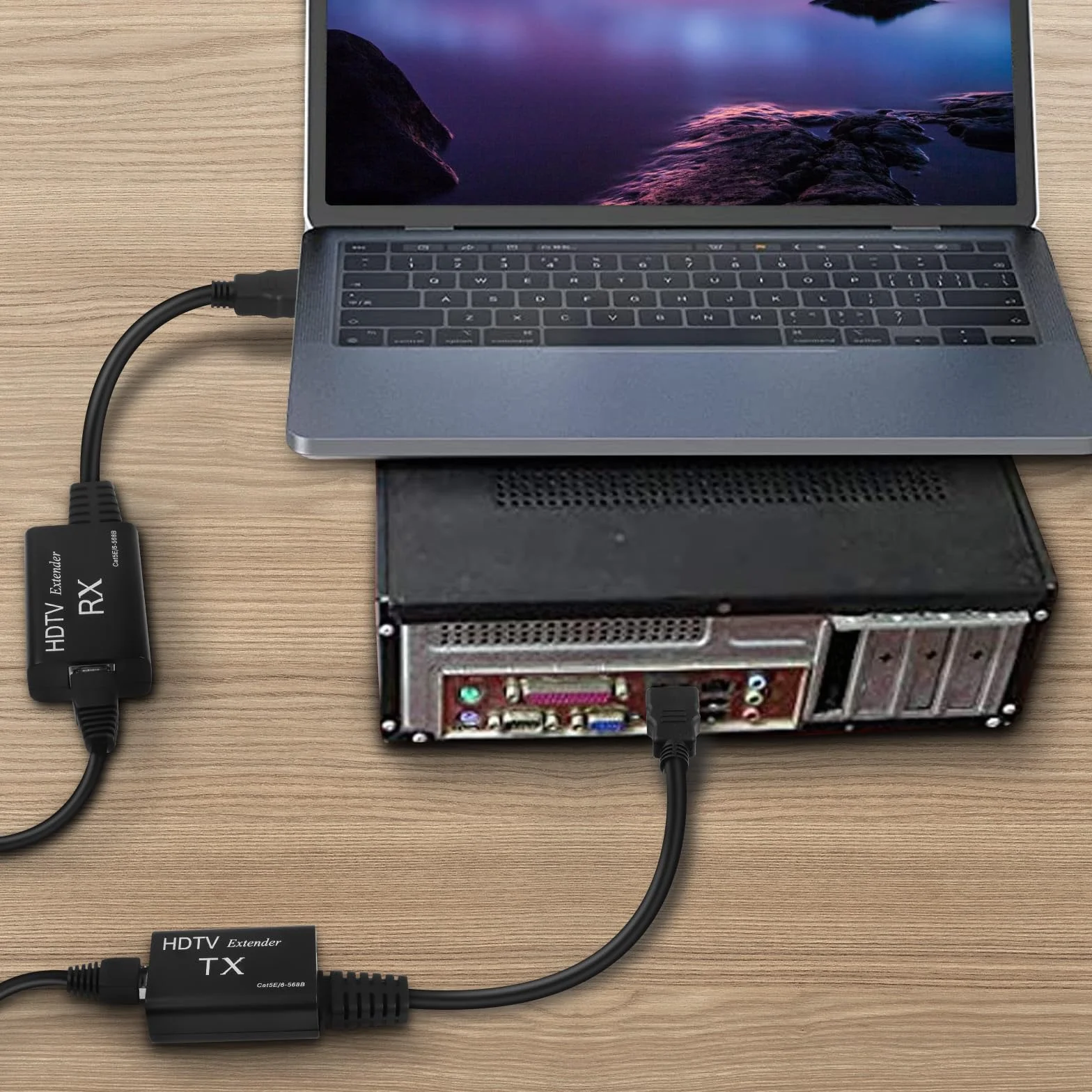 XMSJSIY Rallonge HDMI mâle vers RJ45 réseau LAN 60 m Convertisseur répéteur sur Cat 5e/6 1080p jusqu'à 60 m pour HDTV HDPC 4K 2K (60 m) - Besoin de régler la distance de transmission
