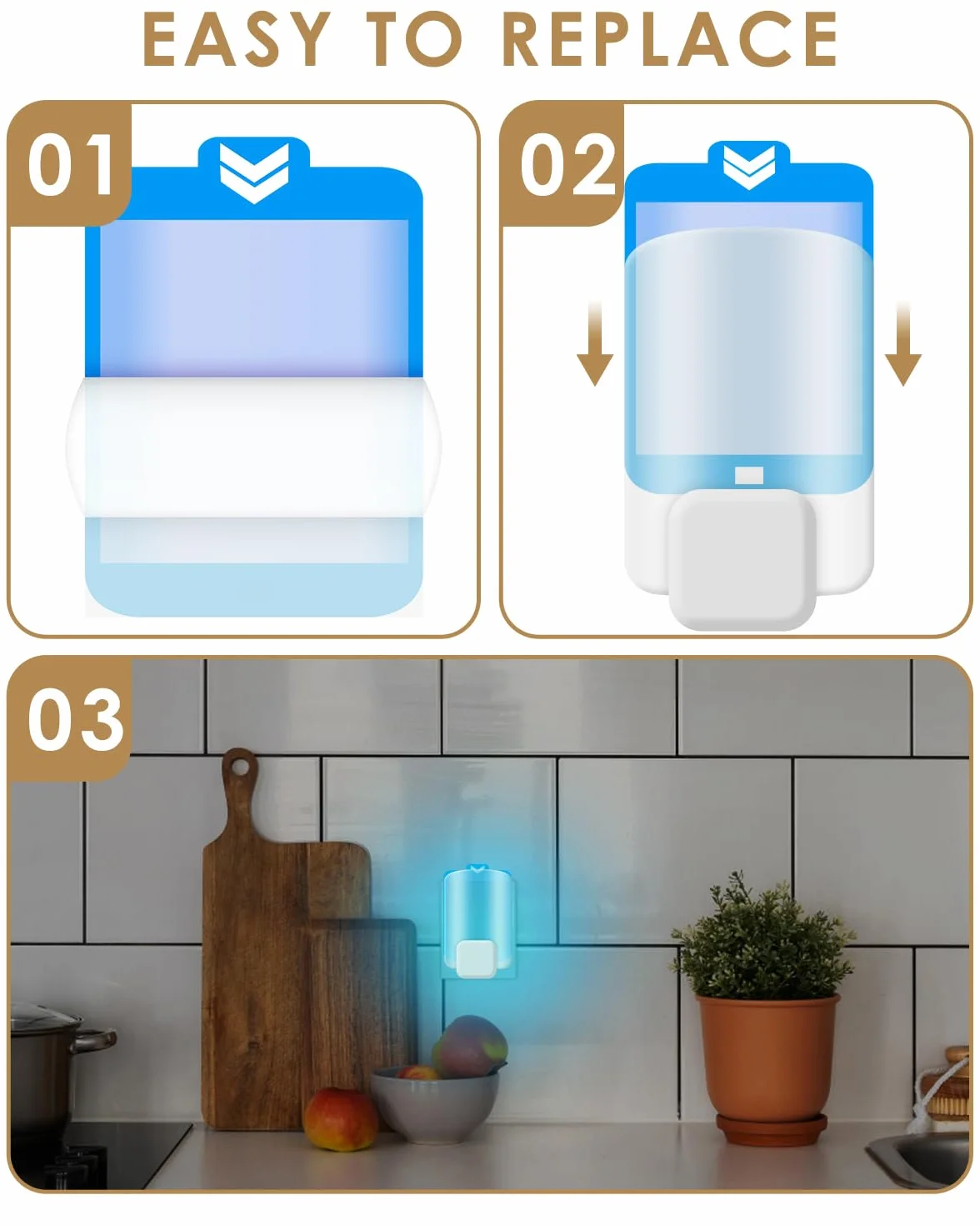 Lot de 32 cartouches de rechange compatibles avec appareil Raid Essentials Plug-in - Cartes à colle de rechange compatibles avec les appareils Raid Indoor Blue Light