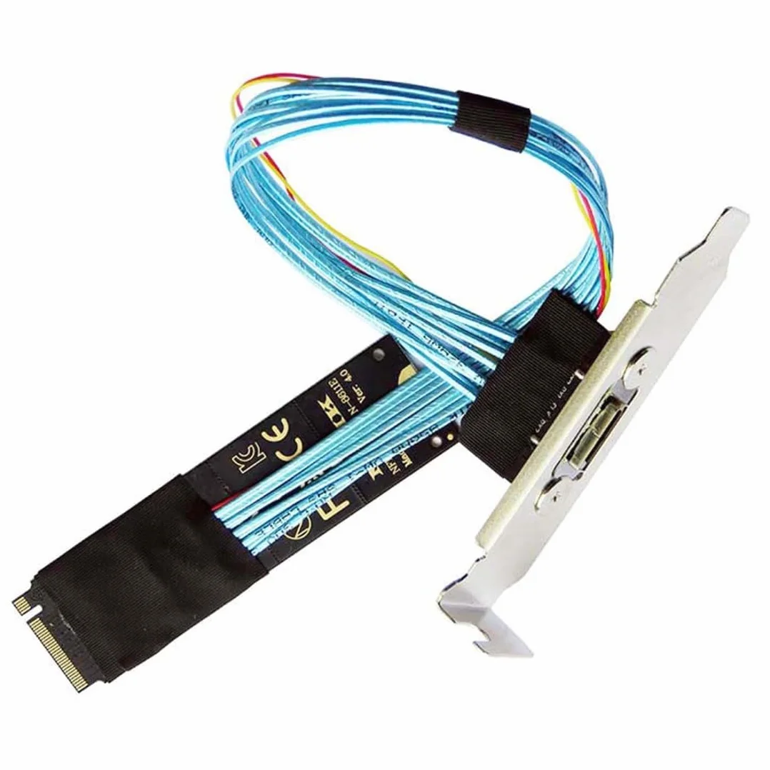 chenyang Oculink SFF-8612 vers PCI-E 4.0 NVME M.2 M-Key Câble d'extension avec support de fente 8/12 cm pour carte graphique externe et SSD