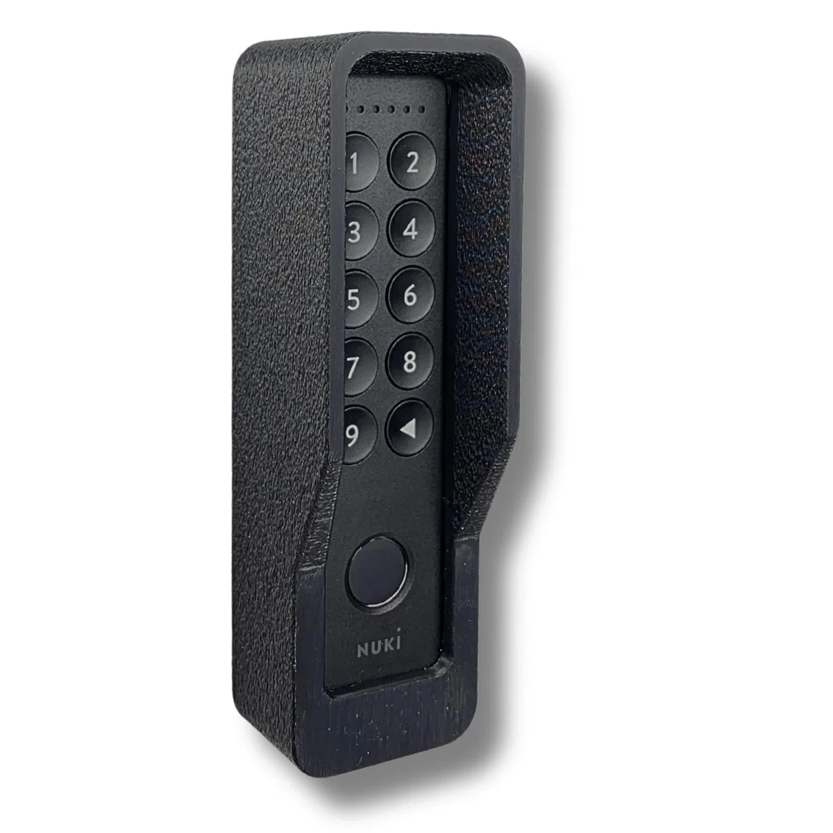 Generisch Support mural compatible avec Nuki Keypad 2 et NFC – Housse de protection antivol avec vis de sécurité Torx – Protection contre les intempéries – Finition imitation plâtre - Noir (avec toit