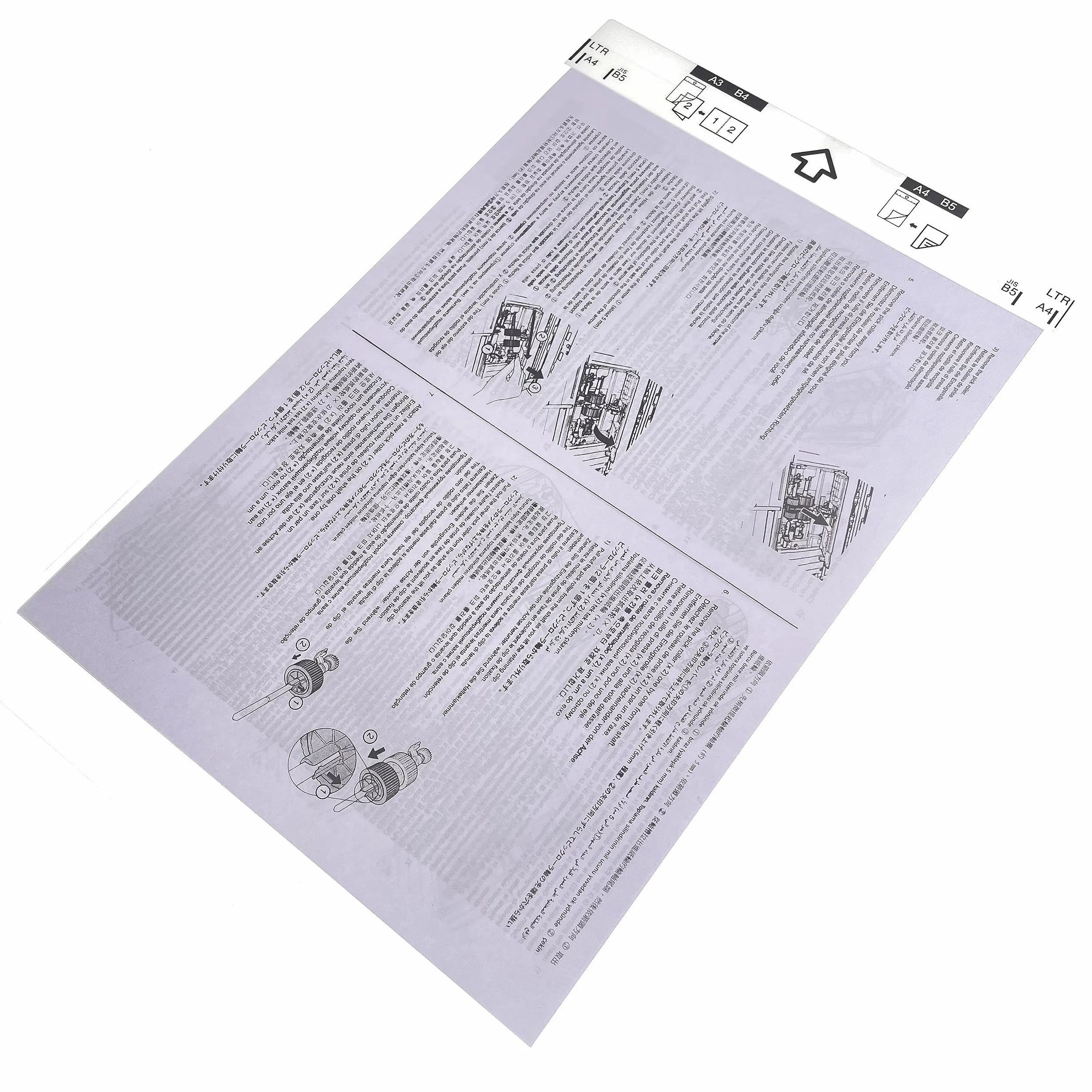Lot de 5 Feuilles de Support CS-A3001 CS-A3301 compatibles avec Les scanners Brother A4 pour A3 B4 Pliés Papier Fin et plissé