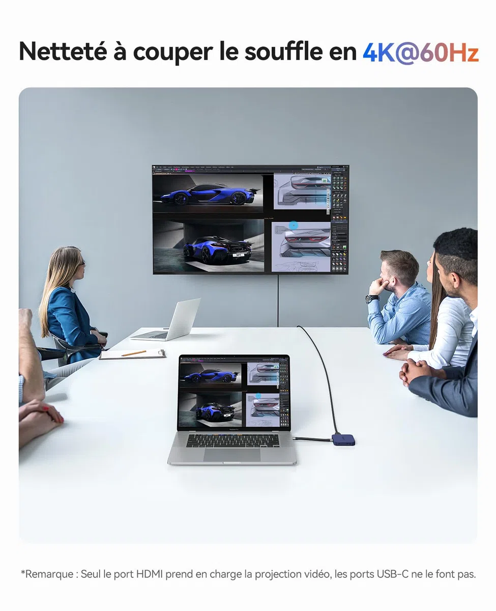 ORICO Station d'Accueil Magnétique USB C avec Boîtier SSD M.2 NVMe, Docking Station 6 en 1 avec HDMI 4K@60 Hz,PD 100 W, USB-A 10 Gbps, SD/TF, Audio. USB C Hub DockingStation pour iPhone/Dell HP Lenovo