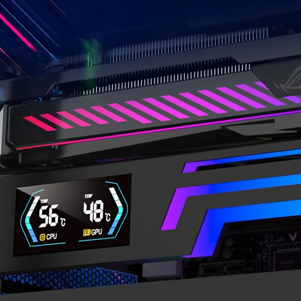 Z-X6 Support de Carte Graphique Support de Refroidissement pour Ordinateur PC 5V 3PIN Aura Sync Réglable en Hauteur