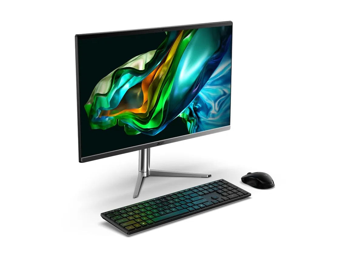 Acer Aspire C24-1300 I All-in-One PC 23.8" Full HD IPS I AMD Ryzen 5 R57520U I RAM 16 Go I SSD 512 Go I AMD Radeon Graphics I Windows 11 Famille I PC Tout-en-Un + Clavier et Souris I Argent