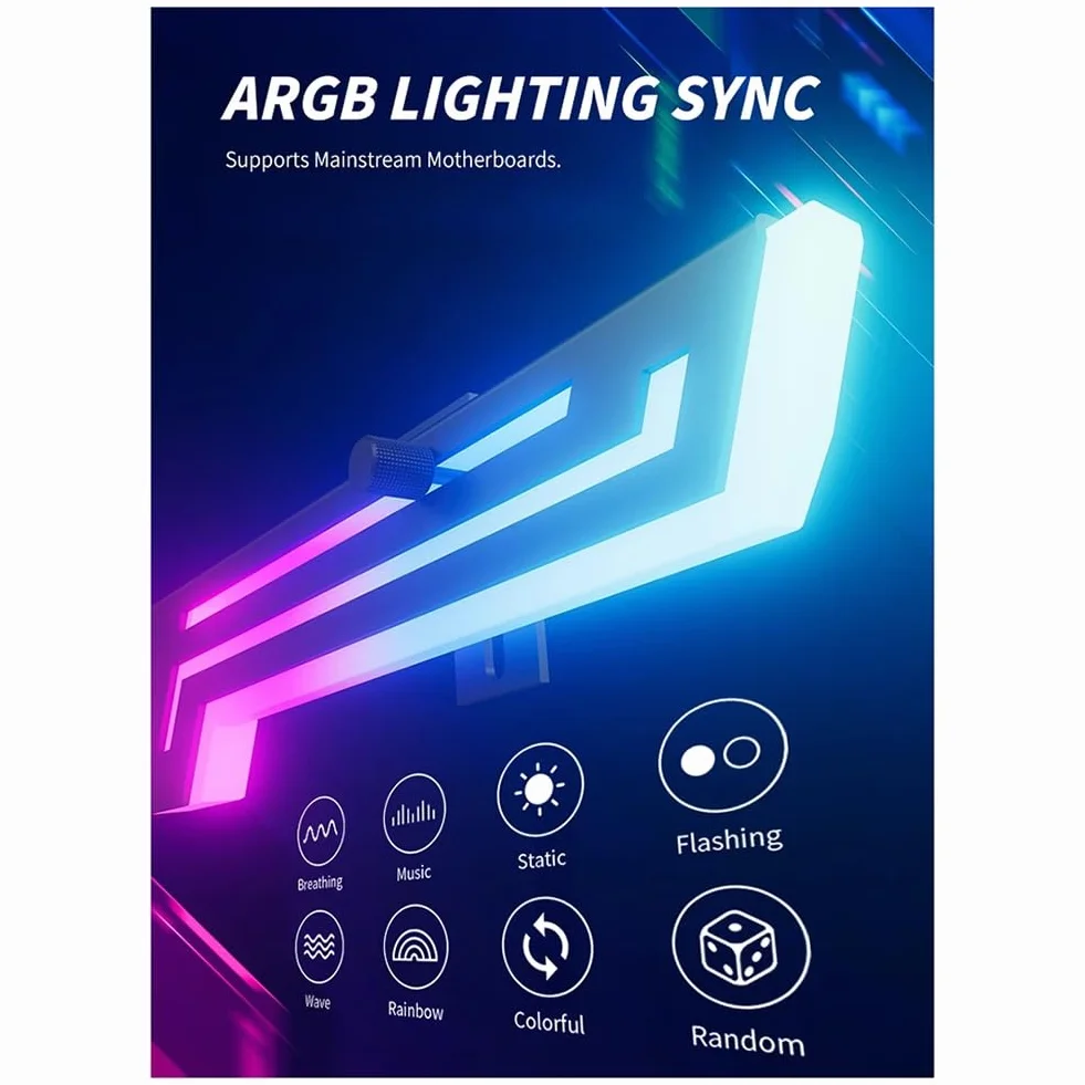 Z-X6 Support de Carte Graphique Support de Refroidissement pour Ordinateur PC 5V 3PIN Aura Sync Réglable en Hauteur