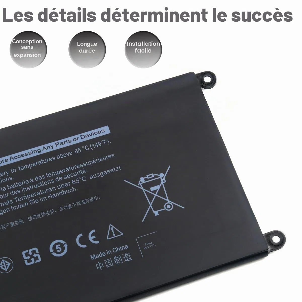 42Wh YRDD6 1VX1H Batterie pour Dell Inspiron 3583 3593 3501 5584 5593 3793 5482 5485 3582 3584 5582 5594 5598 5585 5590 3493 5493 5481 5493 7586 5491 2-in-1 Vostro 5490 5590 3491 Latitude 3310