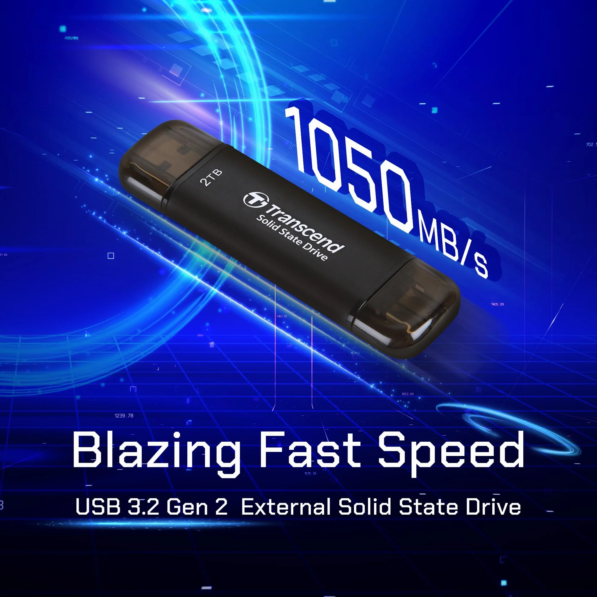 Transcend ESD310C SSD Portable 512Go Type-A/Type-C Compatible PS4/PS5 Noir - TS512GESD310C