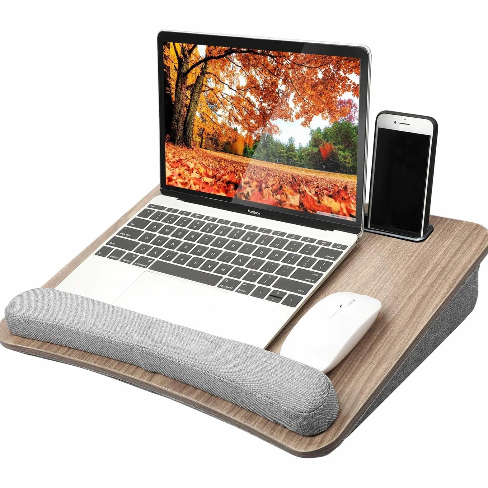 HUANUO Laptop Desk Convient à Un Ordinateur Portable, Bureau Portable avec Coussin d'oreiller, Bande antidérapante et Fonction de Stockage pour Les étudiants de Bureau à Domicile(16,5'×11,8')