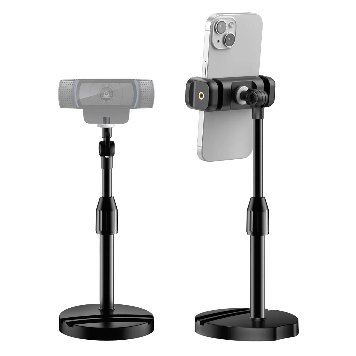 InnoGear Support télescopique pour webcam de bureau avec support de téléphone pour webcam C922 C930e C920S C920 C615 C960 C920x BRIO 4K NexiGo N60, lumière droite, GoPro avec filetage 6,35 mm