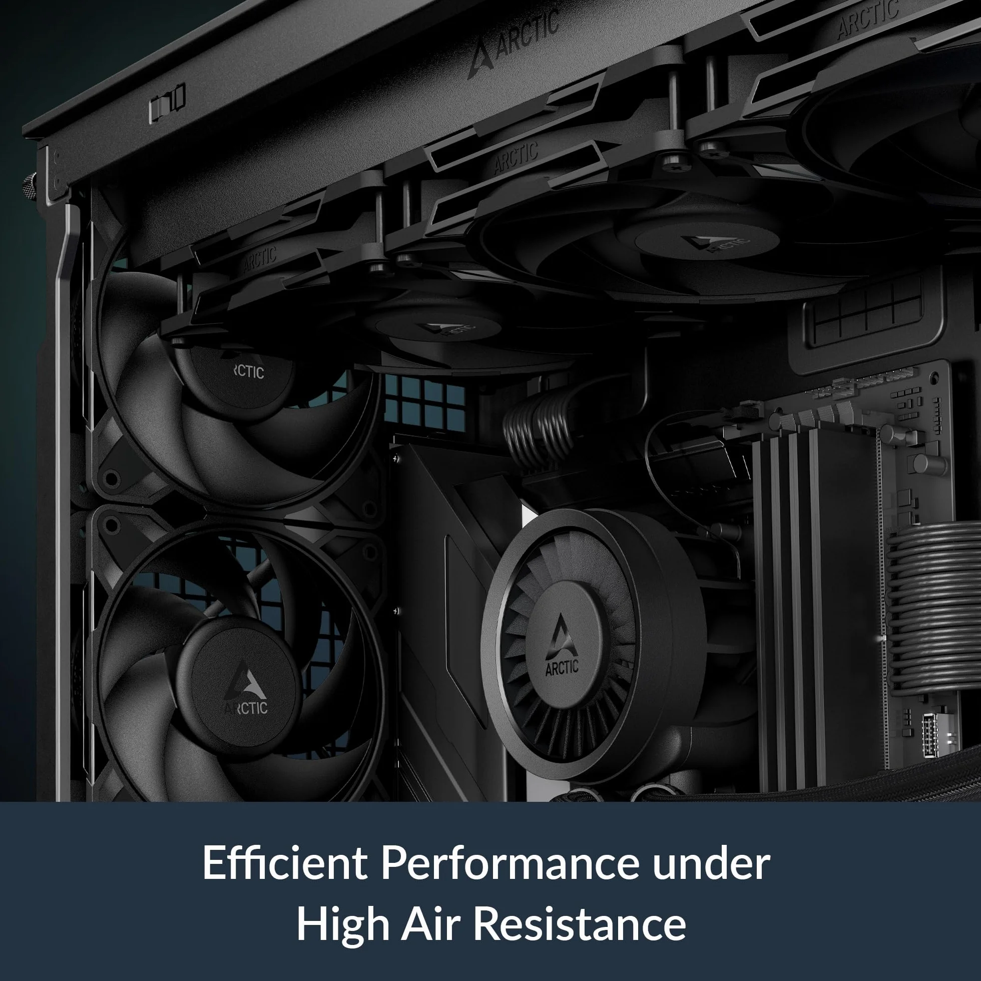 ARCTIC P14 Pro PST - 5 Piéces - Puissant ventilateur premium, ventilateur PWM 140 mm avec répartiteur de câble en Y, 400-2500 rpm, 0 rpm <5% PWM, palier Fluid Dynamic, 4-Pin - Noir
