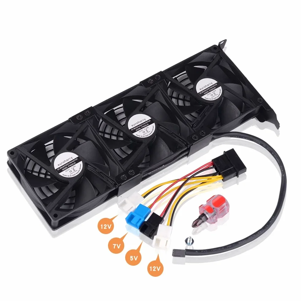Ventilateur de refroidissement pour carte graphique 3 x 92 mm 2 pin, ventilateur GPU, ventilateur PCI, supporte l'interface SYS_FAN, adapté pour gtx 1080ti, gtx1060, rtx 3080ti...