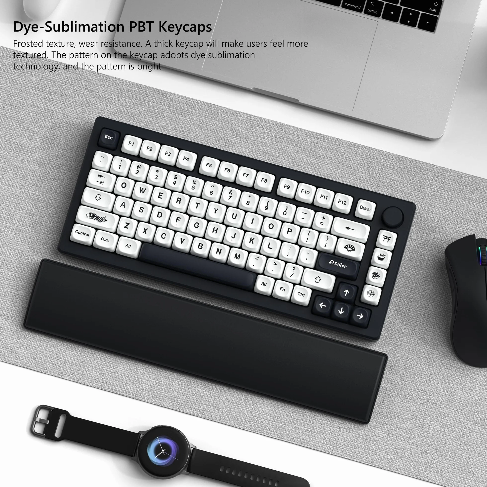 Womier MOA Keycaps, PBT Keyboard Keycaps for Mechanical Keyboard, Custom Cute Key Caps Set Dye-Sublimation for 60% 65% 75% 100% Percent Cherry MX - Japanese Style