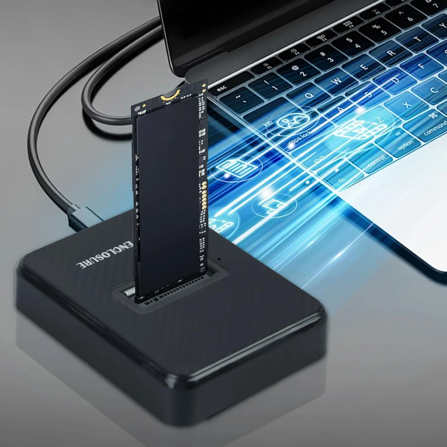 M.2 NVMe & SATA Docking Station, Disques Dur Disques Dur Station d'accueil 10Gbps USB 3.2 Gen2 Adaptateur pour M-Key/B+M Key Dual Protocole Boîtier SSD externe NVMe & NGFF pour SSD 2230/2242/2260/2280