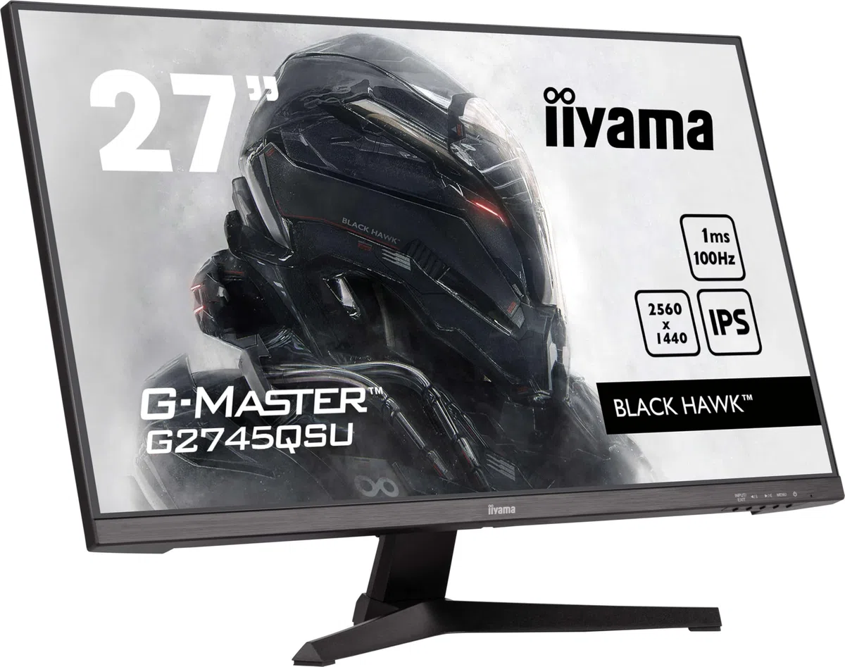 Ecran iiyama 27" G-Master Black Hawk, IPS, 2560x1440@100Hz, 1ms, 300cd, Haut-parleurs, HDMI/DP/USB HUB, Black Tuner, i-Style Colour, ecran pc Gamer