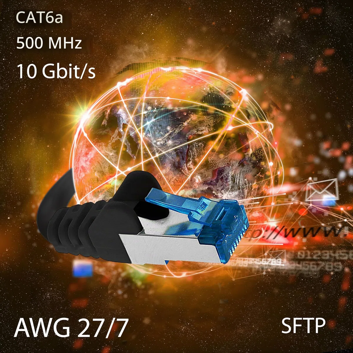 1aTTack.de Câble réseau CAT6a Cat6 Cat6 1,5 m 10 Gbit/s | Blanc - 10 pièces | CAT 6a | S-FTP | Double blindage