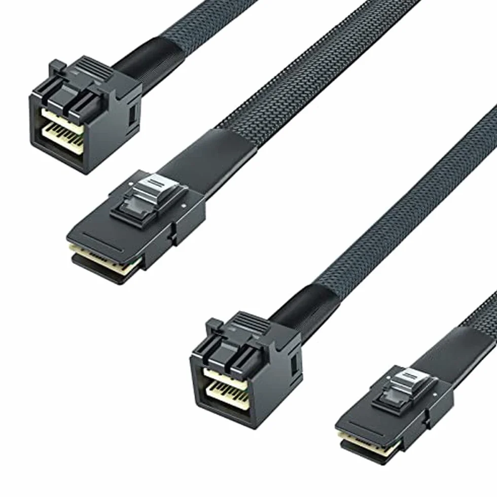 10Gtek [2 Pack] Interne Câble Mini SAS HD SFF-8643 à Mini SAS SFF-8087, 0.5-Mètre, Pliable, Flexible, 2 pièces