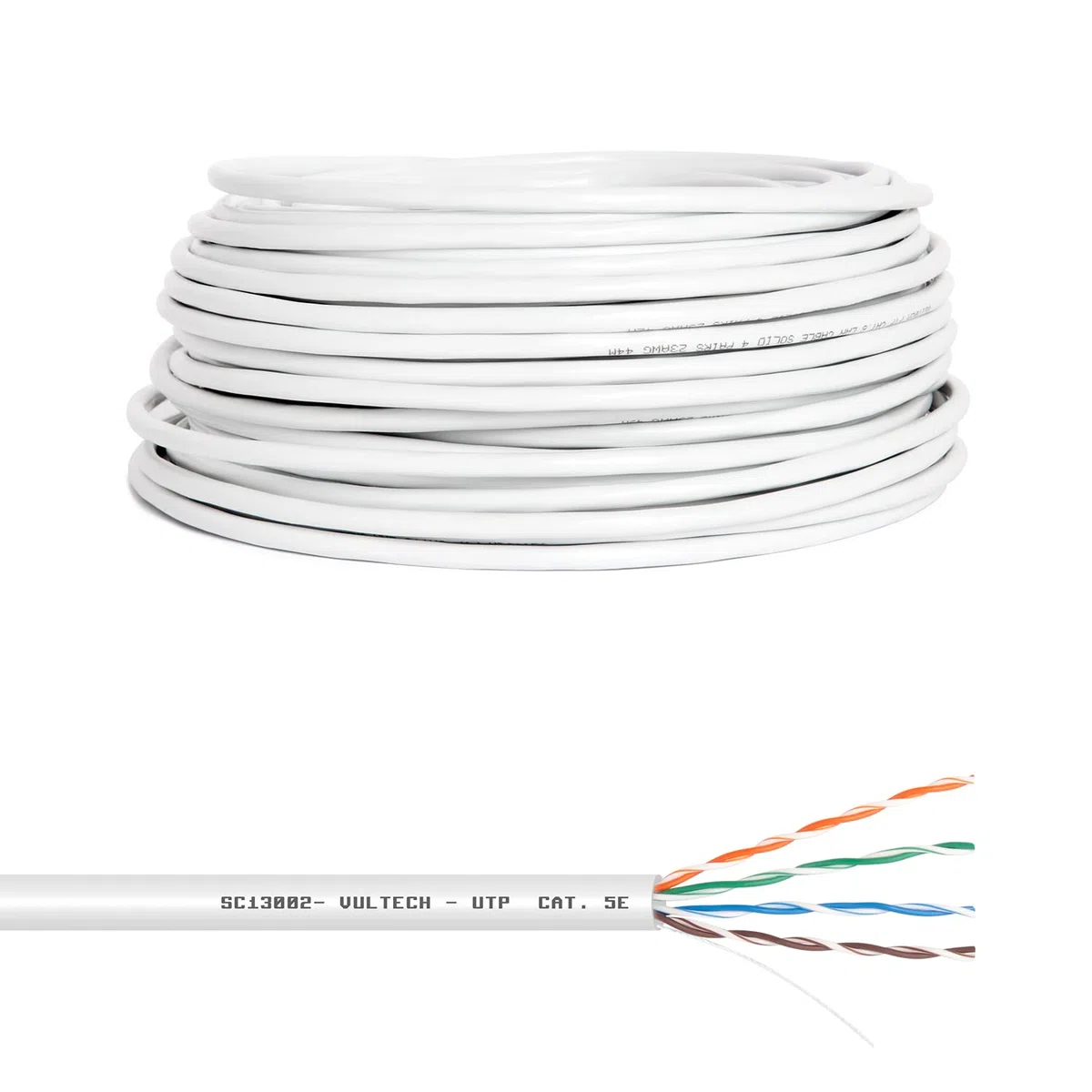 Vultech SC13002-100 Écheveaux Lan Catégorie 5e UTP 100 mètres 24AWG Bobine réseau Ethernet 100m Cat5e