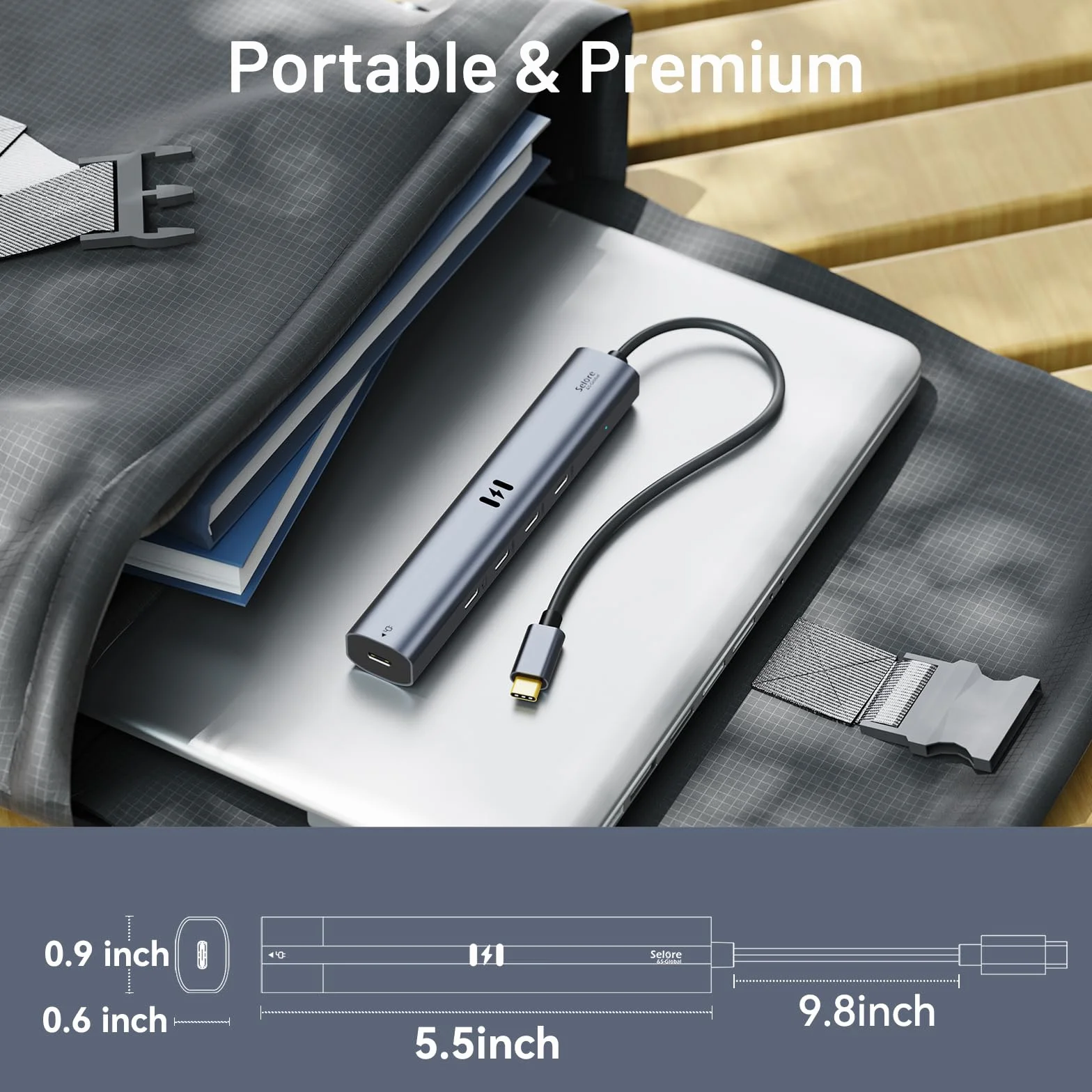 Hub vidéo USB C Type C 10 Gbps 5 en 1 Adaptateur USB C avec écran Vidéo 4K @ 60 Hz et Données 10 Gbps, 3 Ports de Données Type C 3.1 Gen2, 100 W PD pour MacBook Pro/Air M2 M1, Dell, HP