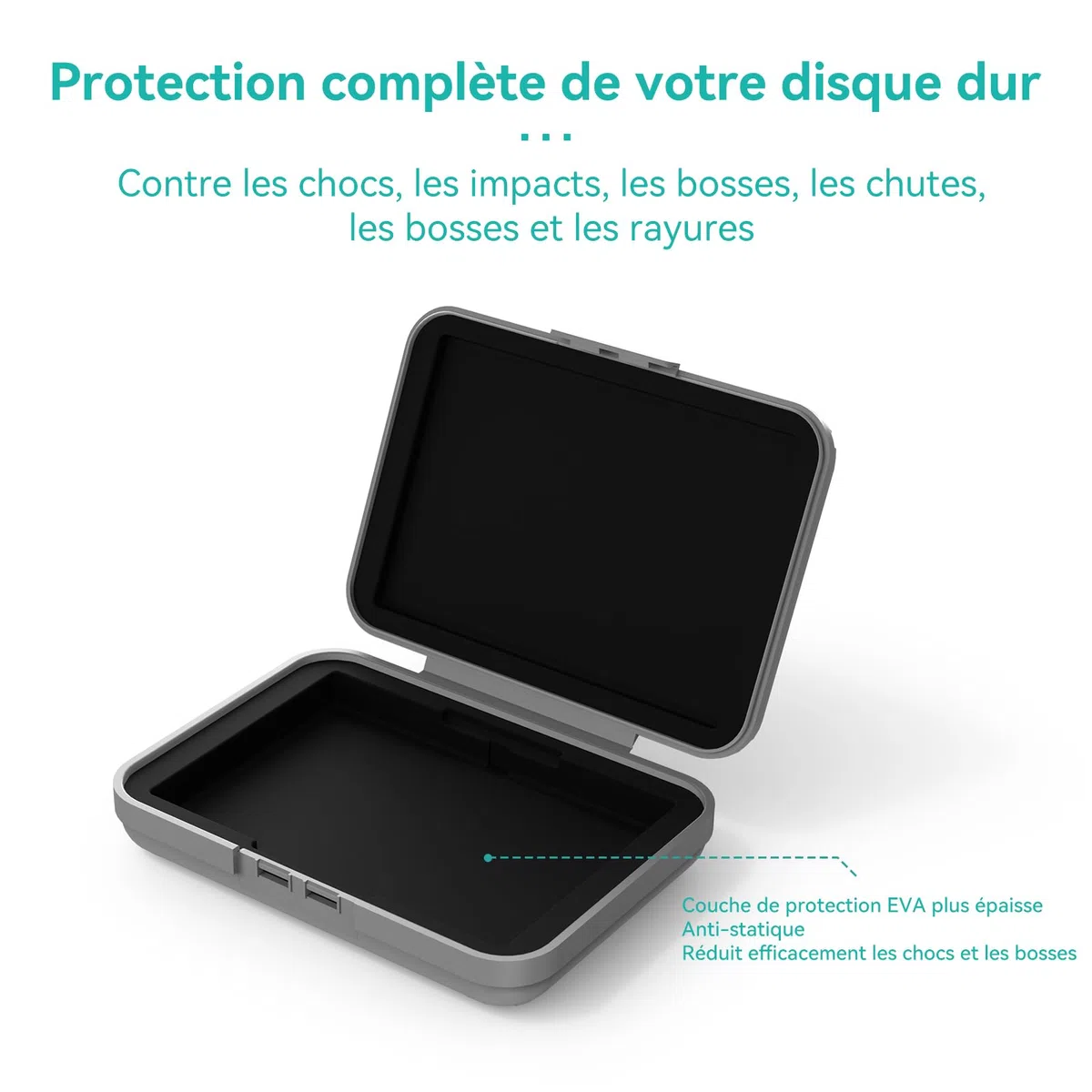 Yottamaster Etui de Protection Disque Dur 3,5 Pouces Antistatique Antichoc Anti poussière (Un Ensemble de 5)