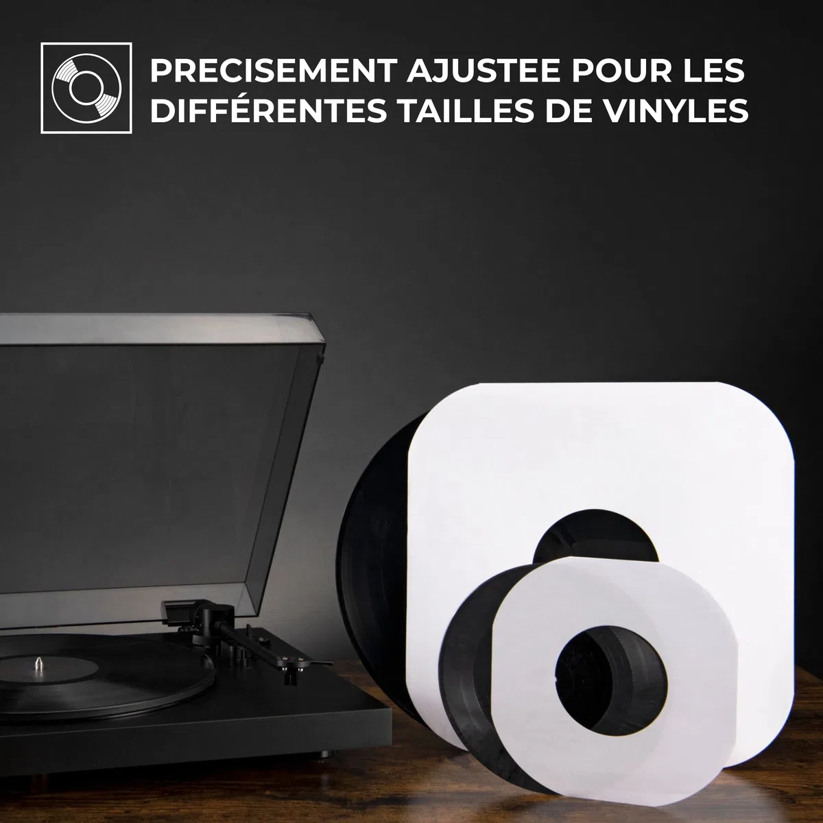 Big Fudge Pochettes intérieures pour Disques Vinyles - 30.5cm x 50 Pièces - Papier Épais et sans Acide Protection de Vinyle - Pochette Intérieure Antistatique Disque 33 Tours