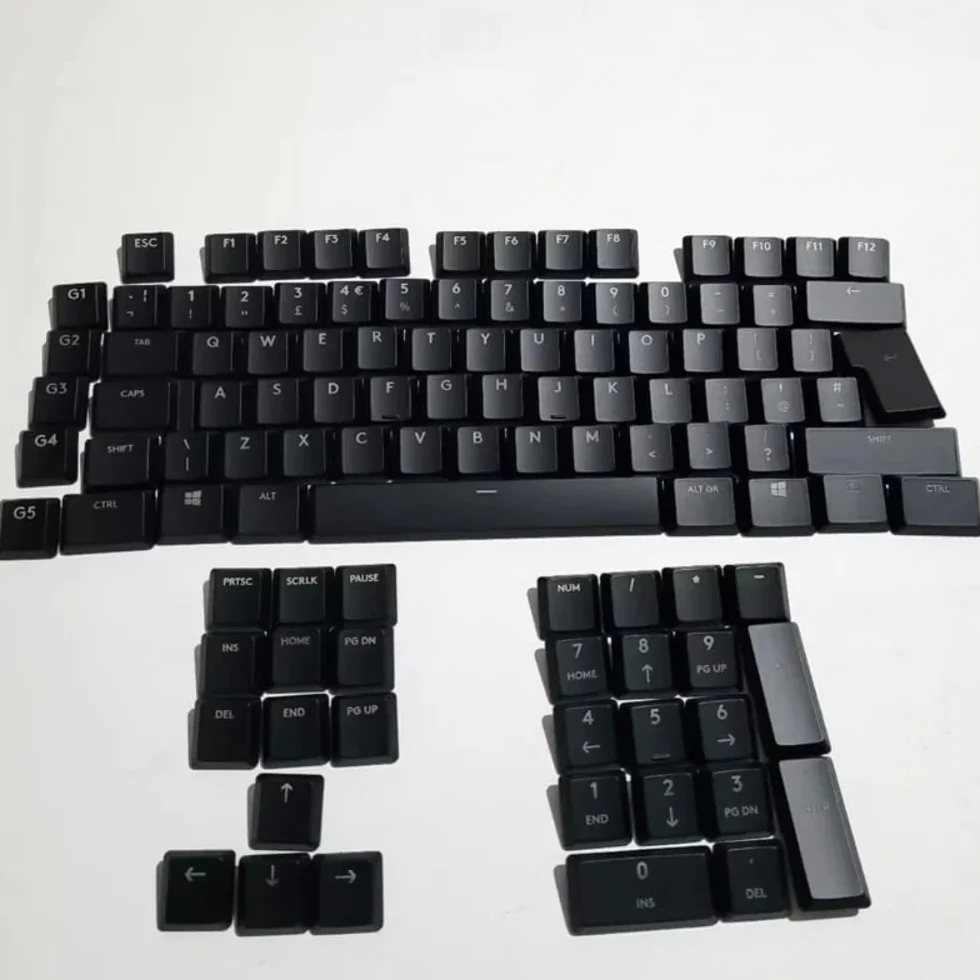 Nouveaux keycaps translucides adaptés aux claviers mécaniques Logitech G813/G815/G913/G915/G915 TKL Series avec disposition britannique