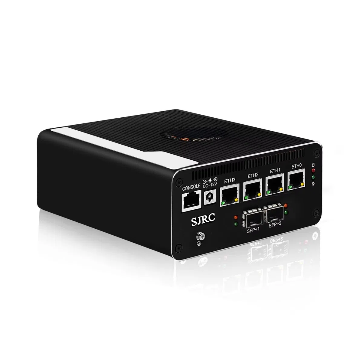 SJRC Firewall Mini PC 10 GbE, 5 cœurs 13e génération U300E Micro application, double SFP+ 10 Gigabit, 4 x i226 V 2,5 GbE LAN, DDR5 8 Go de RAM 128 Go SSD, prend en charge OPNsense, HD, DP, Typc-C, 4K