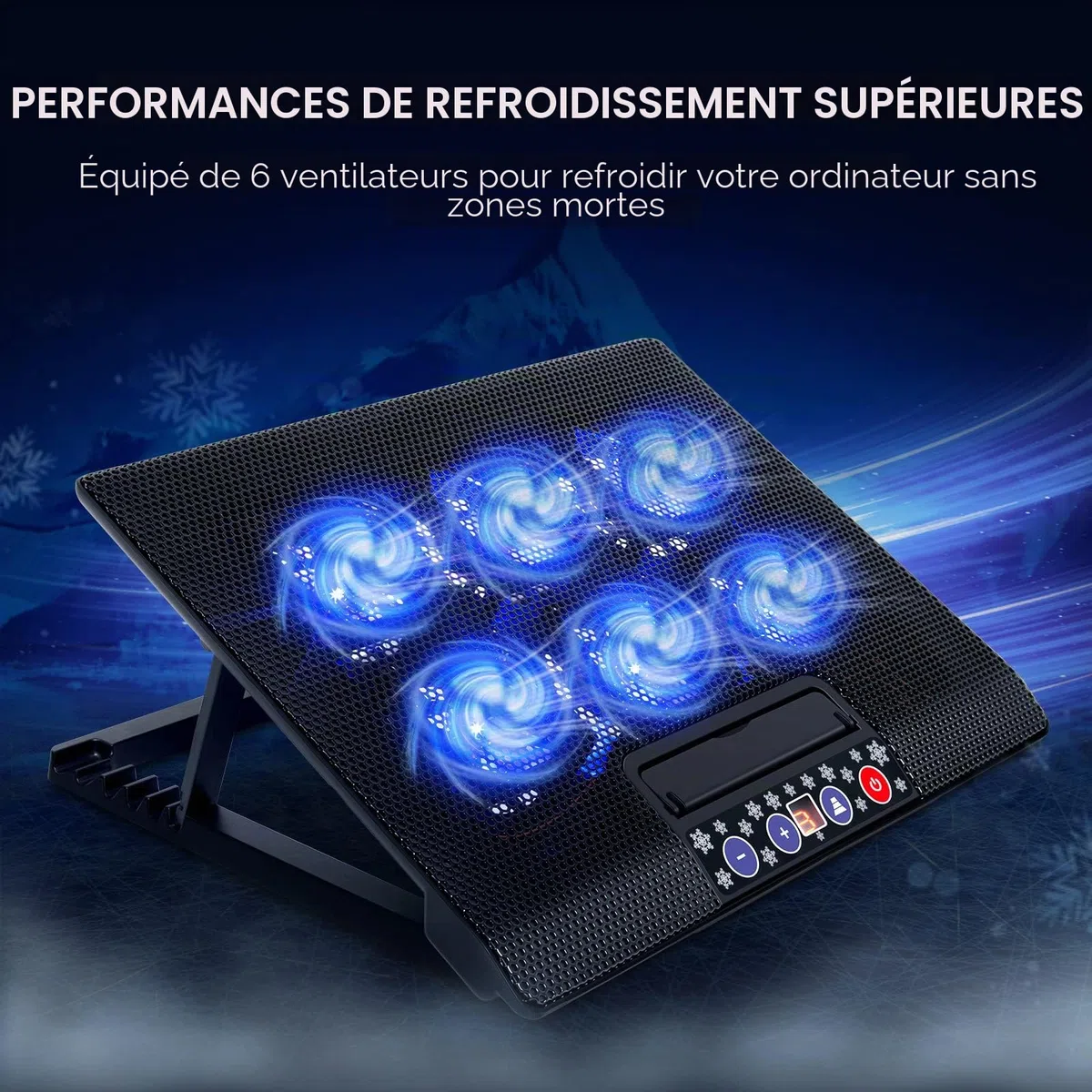 Coussin de Refroidissement pour Ordinateur Portable 12-17 Pouces, Uten Refroidisseur pour Ordinateur Portable avec 5 Réglables en Hauteur, 2 Ports USB