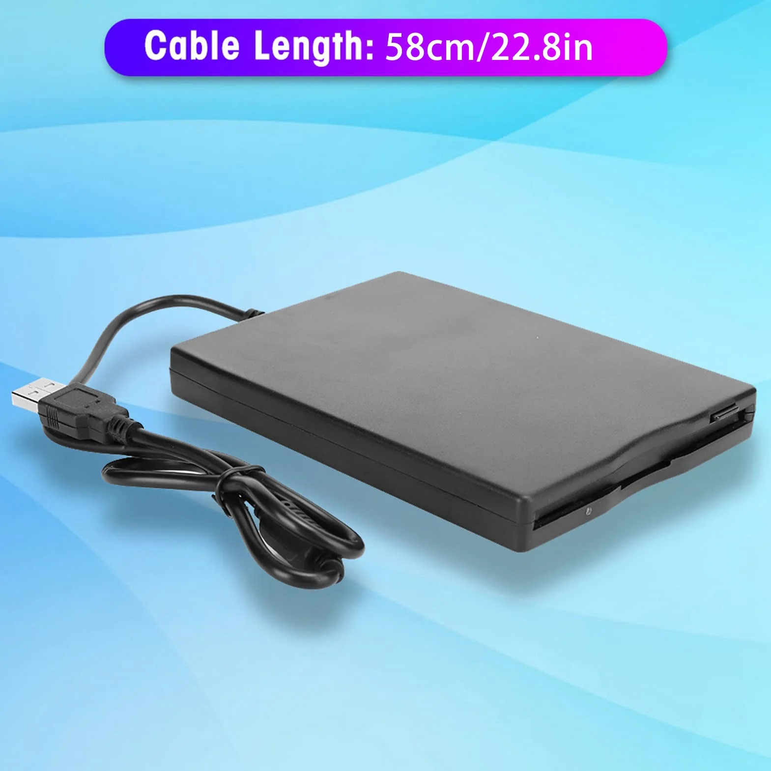 Lecteur de Disquette Externe USB Portable de 3,5 Pouces pour Ordinateurs Portables de Bureau Coque Durable, Anti-brouillage, compatibilité Windo avec USB 1.1/2.0/3.0