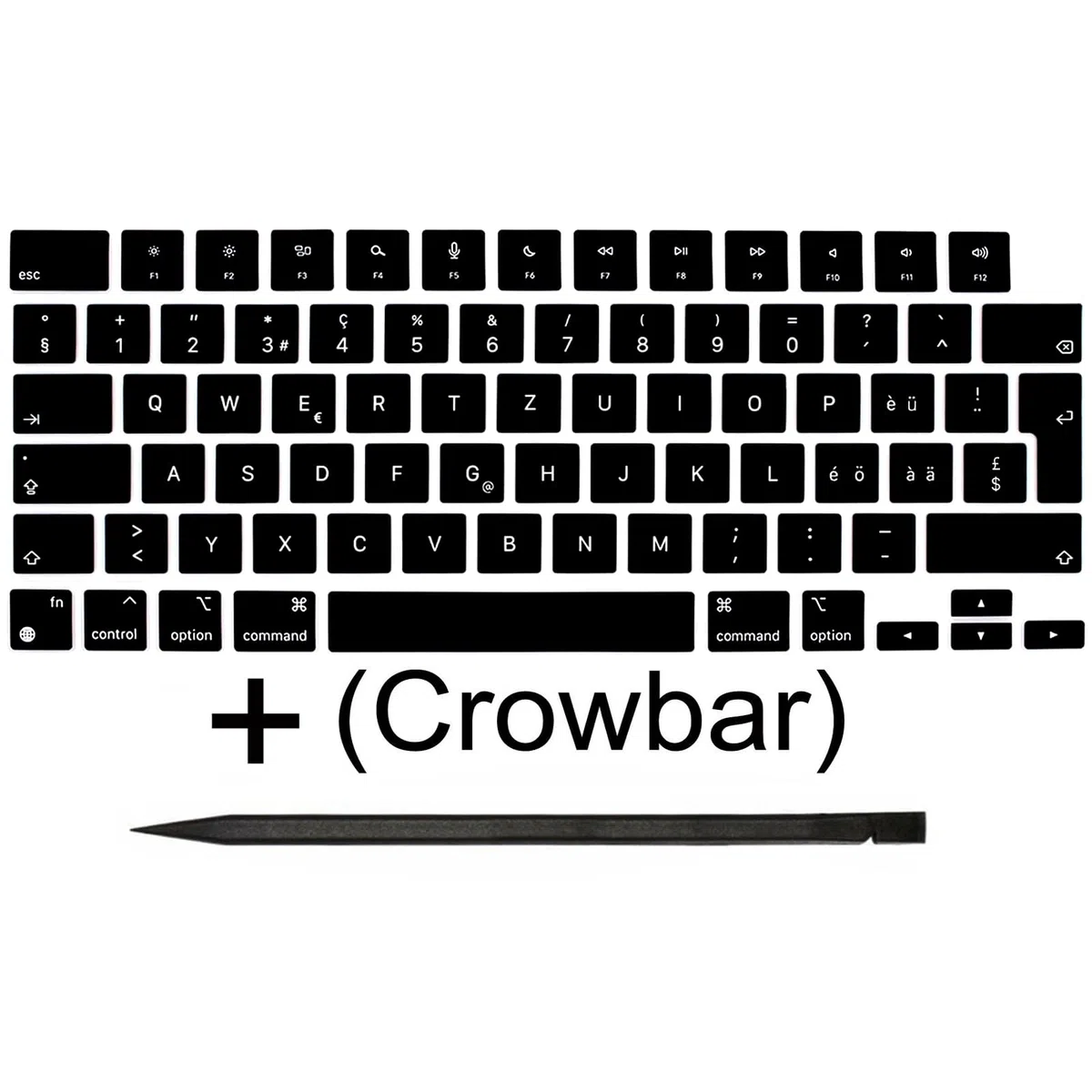Touches de rechange pour MacBook Pro/Air (M1 M2 M3 M4) 13" 14" 15" 16" A2442 A2485 A2991 A2992 A2779 A2780 A3113 A3185 A3186 A2681 A299 41 A3. 401 A3403 (2021-2025) (noir, Suisse)