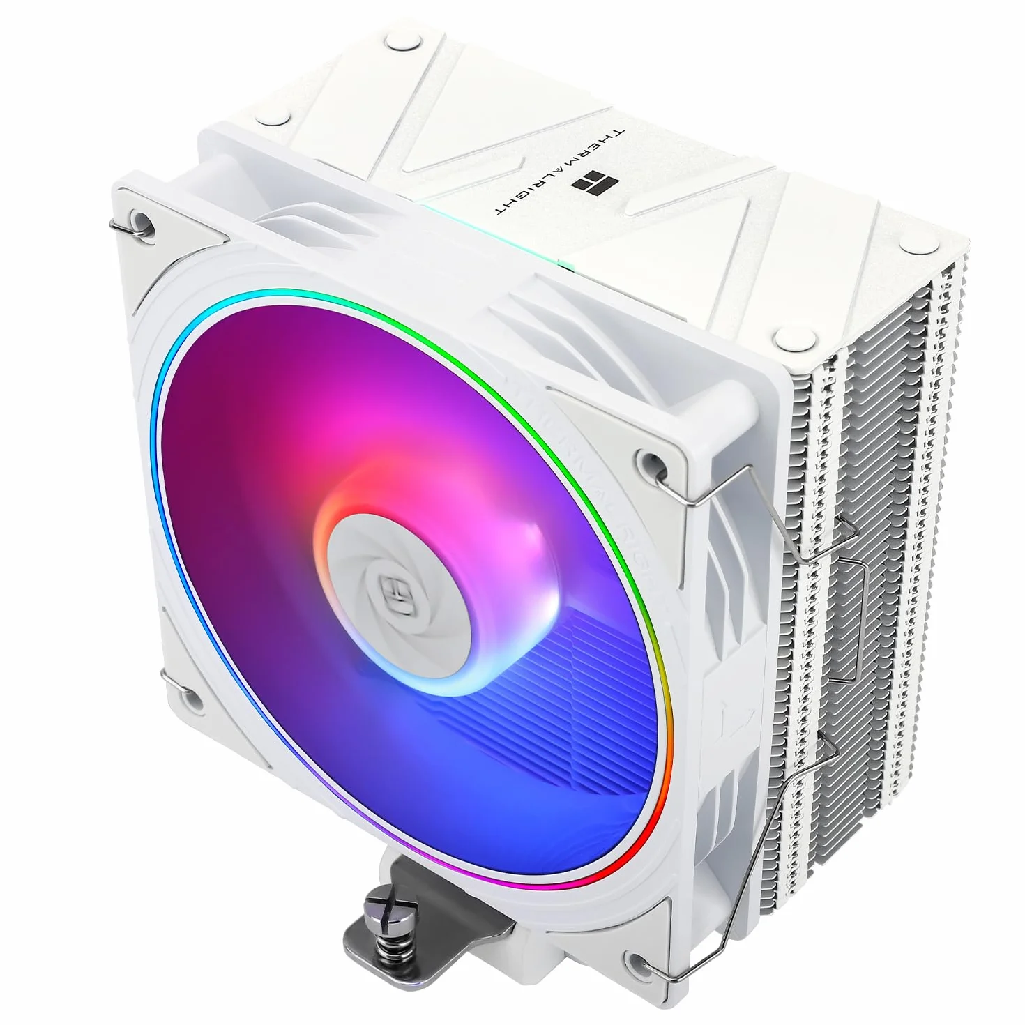 Thermalright Assassin Spirit 120 EVO Refroidisseur de processeur ARGB blanc, 4 caloducs, avec ventilateur TL-S12W-S PWM silencieux, compatibilité AMD, AM4, AM5, Intel 1700, 1150, 1151, 1200
