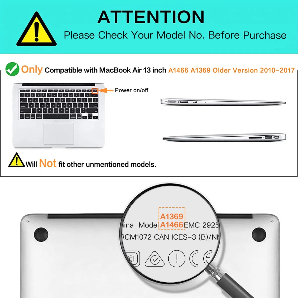 MOSISO Coque Compatible avec MacBook Air 13 Pouces A1369/A1466 Ancienne Version Sortie 2010-2017, Ultra Slim Plastique Snap on Coque Rigide Compatible avec MacBook Air 13 Pouces, Noir