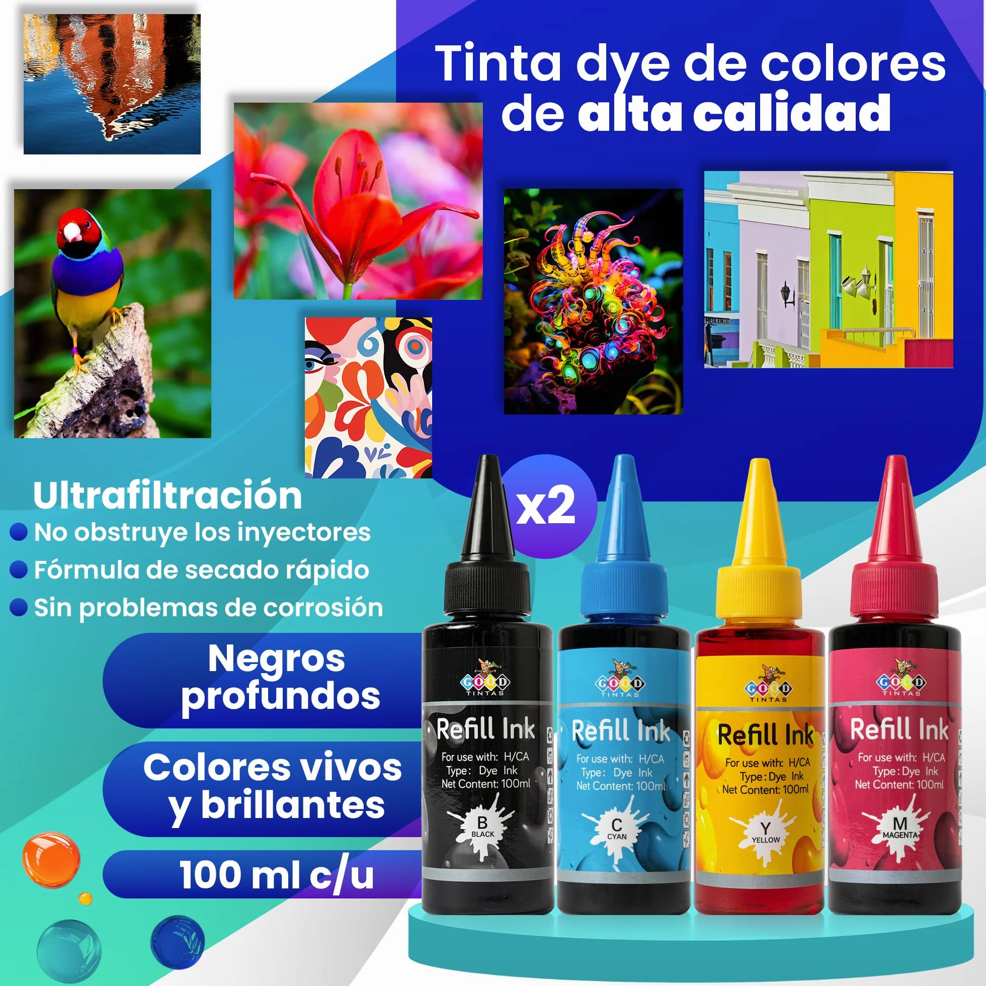 Kit de recharge d'encre compatible pour cartouches d'encre HP 307XL 305XL 304XL 303XL 302XL 301XL 300 301 302 303 304 305 21 22 62 Comprend 500 ml Encres+ Accessoires+ 50 ml Nettoyer les