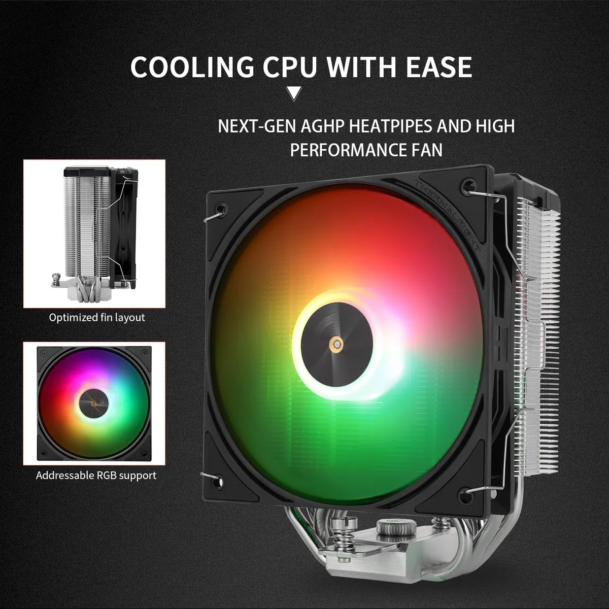 TR Assassin X 120R Digital ARGB Noir Refroidisseur de Couvercle supérieur d’écran numérique,TL-P12-S PWM Refroidisseur d’air de silencieux,Prise en charge AM4 / AM5, Intel LGA1851/1700/115X/1200