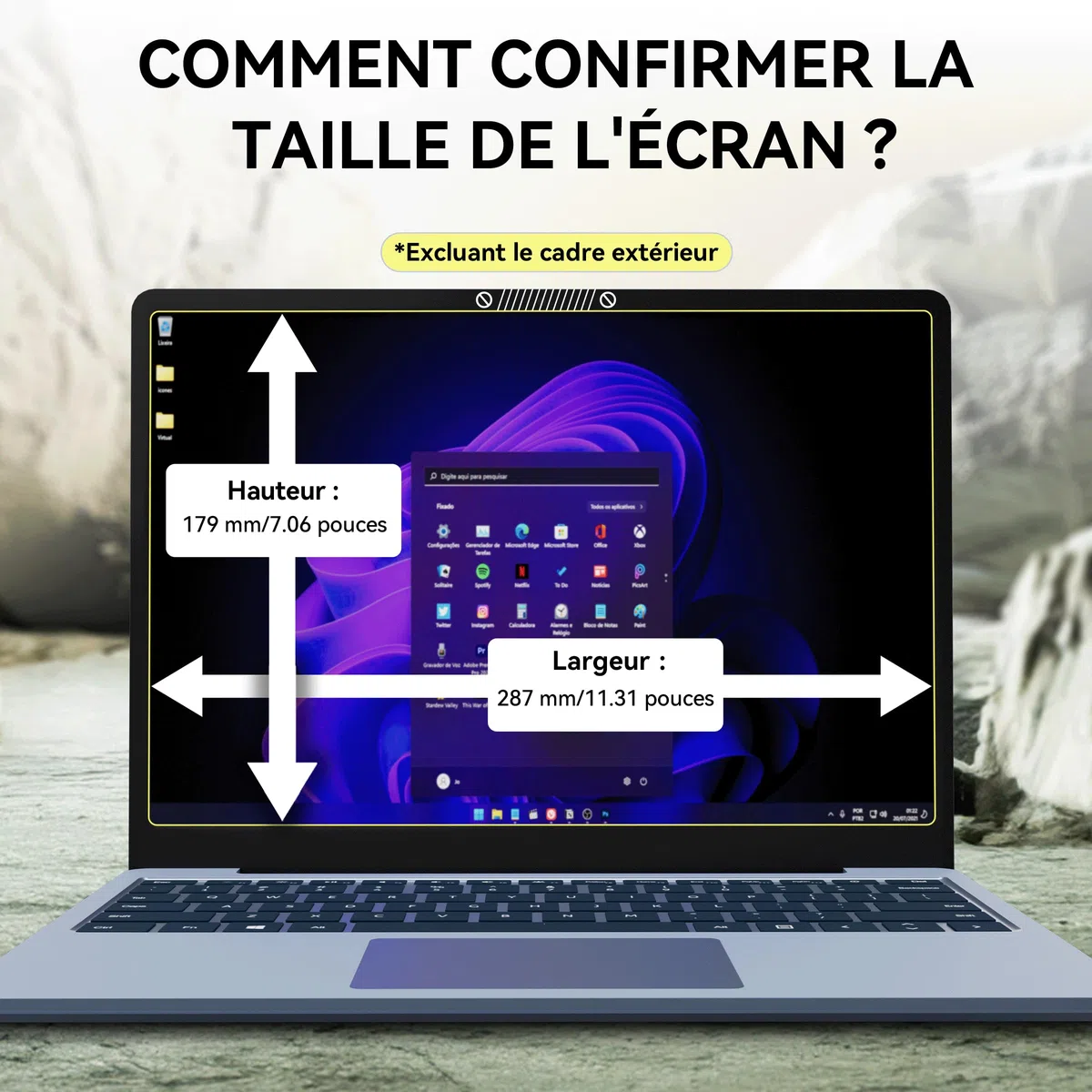 Filtre de Confidentialité 13,3 Pouces 16:10, Film Ecran Ordinateur Portable Compatible avec HP/Dell/Acer/Lenovo/Thinkpad/Envy, Amovible Anti Espion/Lumiere Bleue Protection Ecran Laptop