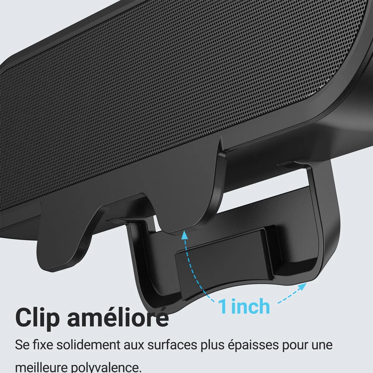 INGA Enceintes USB pour écran d’Ordinateur et Ordinateur Portable, Soundbar de Bureau à Clip, Enceintes PC USB/C, adaptées pour Bureau, Ordinateur Portable et Mac (Noir)