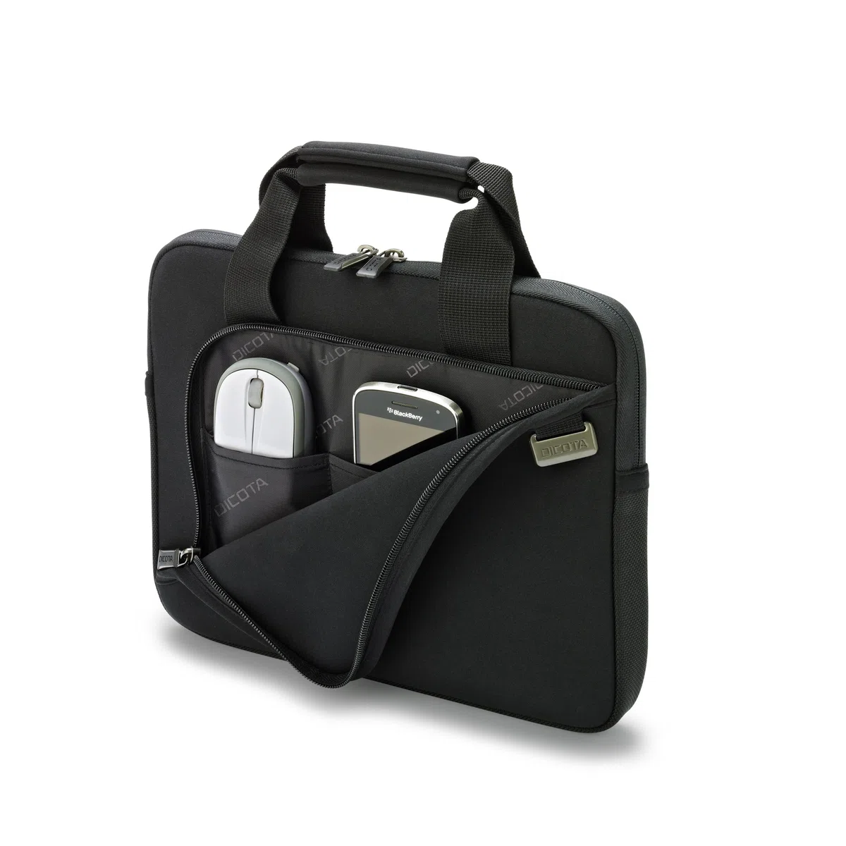 DICOTA Sac à bandoulière Smart Skin 13-13.3 Pouces pour Ordinateur Portable et Tablette, Sacoche légère avec poignées, Noir