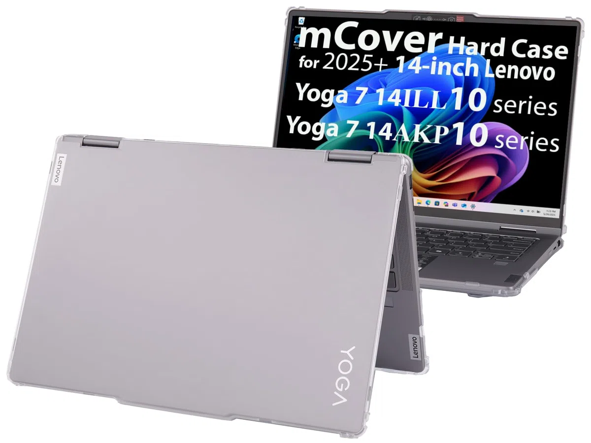 mCover - Étui uniquement compatible avec les ordinateurs portables Lenovo Yoga 7 2-en-1 de 14 pouces 14ILL10 | 14AKP10 séries Windows (2025~2026) (ne convient à aucun autre modèle) - Transparent