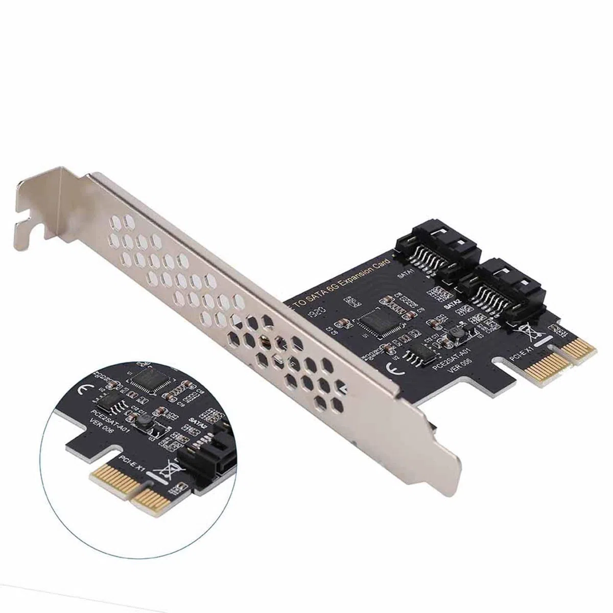 Cartes PCI-E Cartes d'extension PCI Express vers SATA 3.0 SATA III 6 Gbit/s à 2 Ports Carte d'extension de Carte contrôleur
