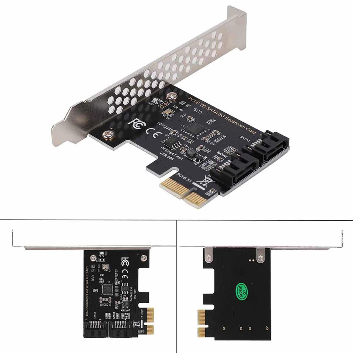 Cartes PCI-E Cartes d'extension PCI Express vers SATA 3.0 SATA III 6 Gbit/s à 2 Ports Carte d'extension de Carte contrôleur
