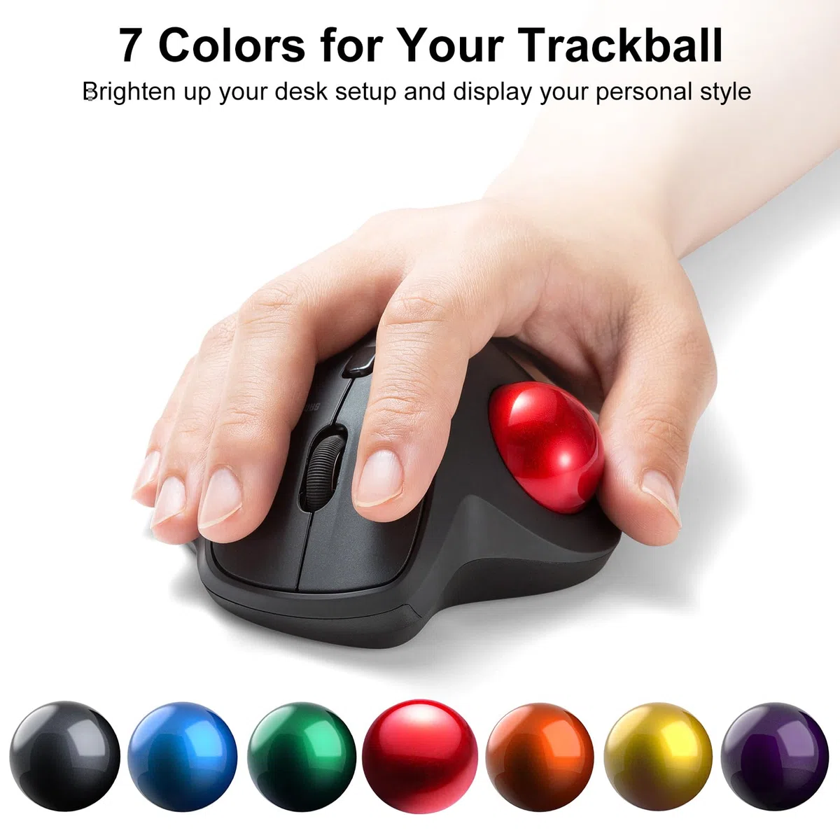 SANWA Trackball 34mm/1.34in, Bille de Remplacement pour Logitech M575, M570, MX Ergo, Perixx, Kensington et Autres Souris Trackball Compatibles, Noir Brillant