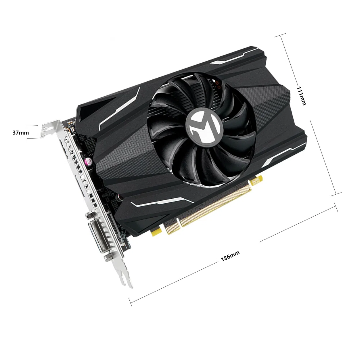 MAXSUN Geforce GTX 1050 Ti 4 Go GDDR5 128 bits Carte graphique pour jeux vidéo GPU Mini ITX Design DisplayPort, HDMI, DVI-D, système de refroidissement à ventilateur unique