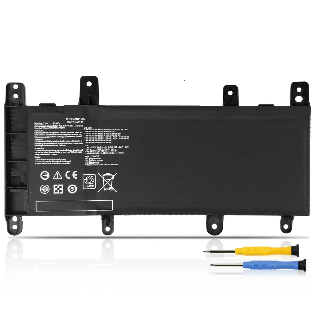 K KYUER 38Wh C21N1515 Batterie pour ASUS X756U X756UA X756UB X756UJ X756UX X756UQ X756UV X756UW X756UXM R753U R753UA R753UB R753UJ R753UQ R753UV R753UX R753UW K756U K756UB K756UJ K756UQ K756UV K756UX