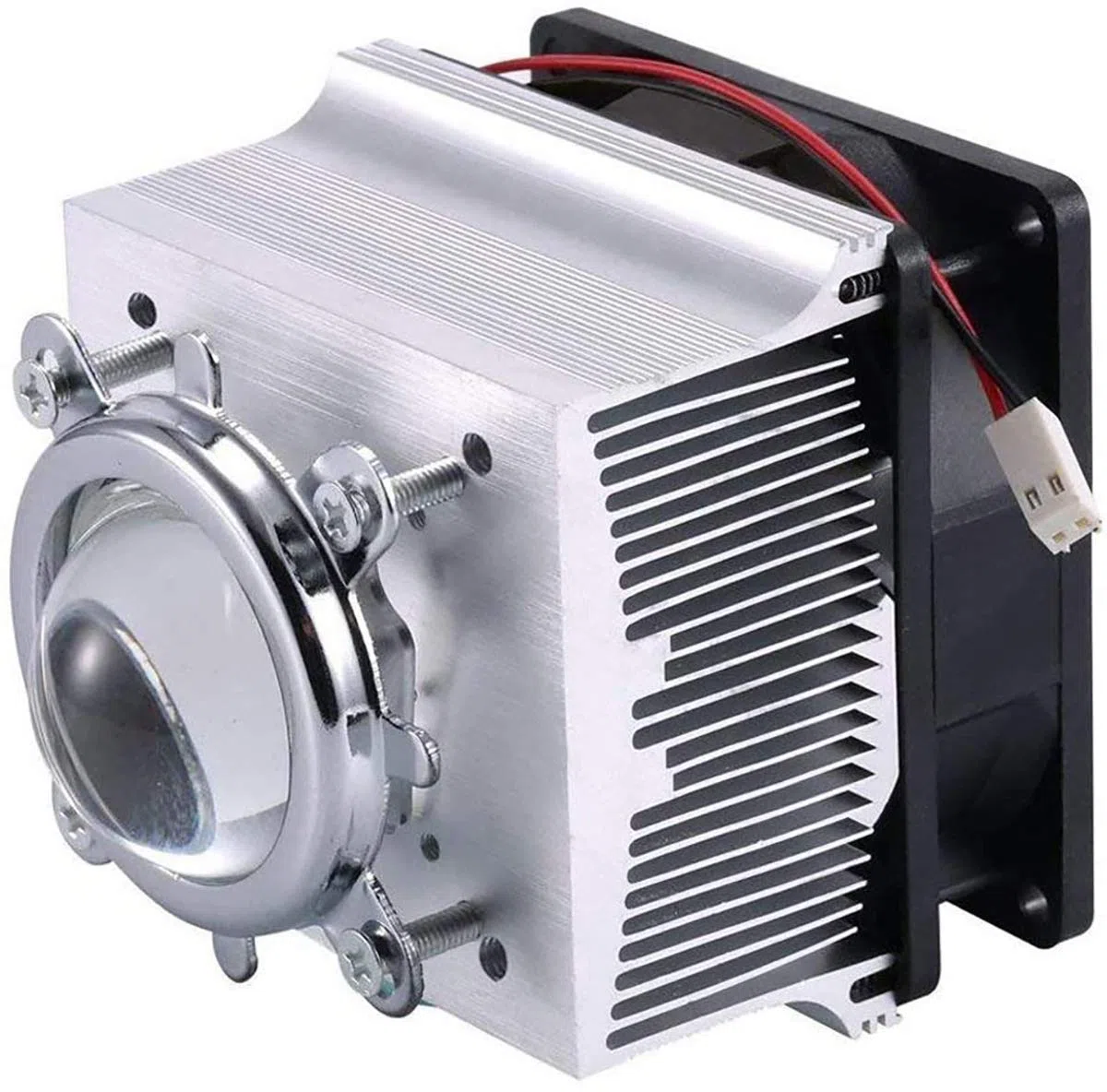 Ventilateur de refroidissement de dissipateur en aluminium + lentille de 44mm 60 degrés pour 50W 100W LED Chip