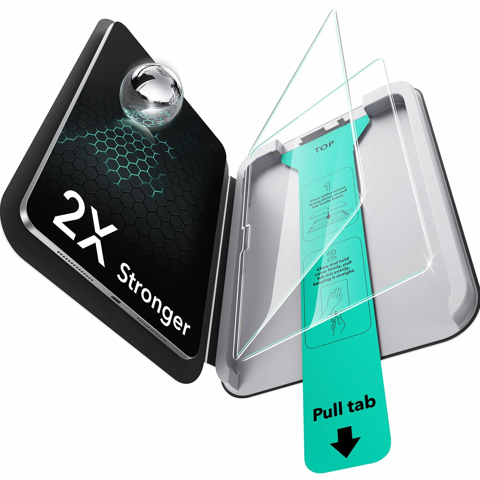 ESR Lot de 2 Protection Ecran pour iPad Pro 13 Pouces M5 2025/M4 2024, Verre Trempé 9H avec plateau UltraFit, Support Apple Pencil, Résistant aux Rayures, Clarté HD, Anti-Poussière et Anti-Bulles