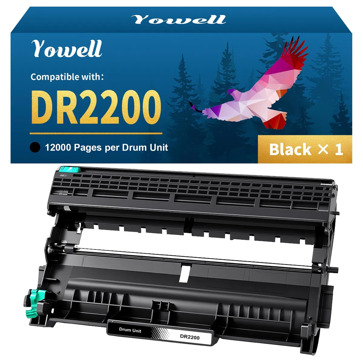Yowell DR2200 Tambour Compatible pour Brother DR2200 DR-2200 pour Brother HL-2240 HL-2240D HL-2250DN HL-2270DW HL-2132 HL-2130 DCP-7060 DCP-7060D DCP-7055 DCP-7070DW (Tambour DR 2200)