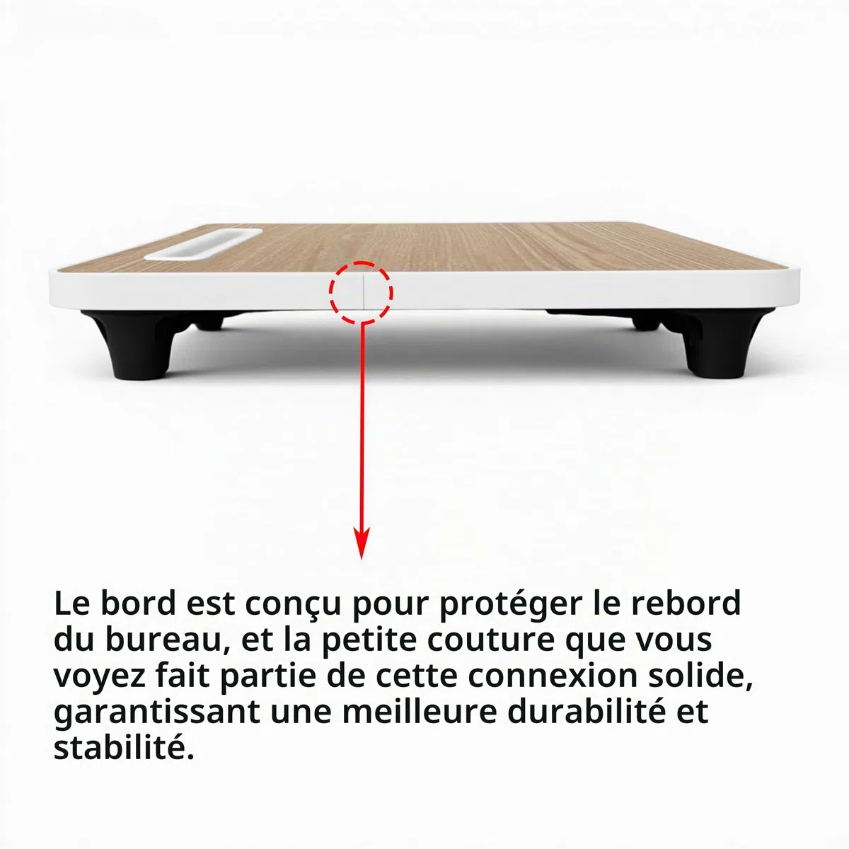 Table de lit - Petit Bureau de Genou 48 x 30 cm pour Petit-déjeuner au lit, études, Travail de Bureau, Jeux, écriture et Lecture. Table Plateau Support d'ordinateur Portable (Small Wood 48x30)