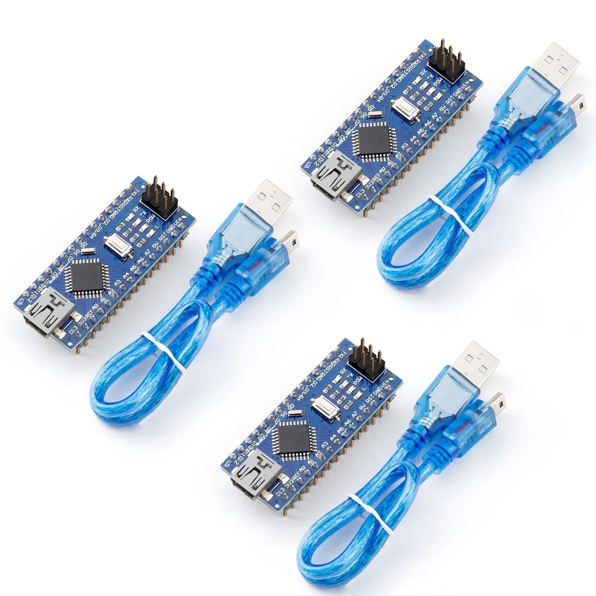ELEGOO Carte Nano Module Pré-soudée avec Câble USB Compatible avec Arduino IDE (Nano x 3 avec câble USB)